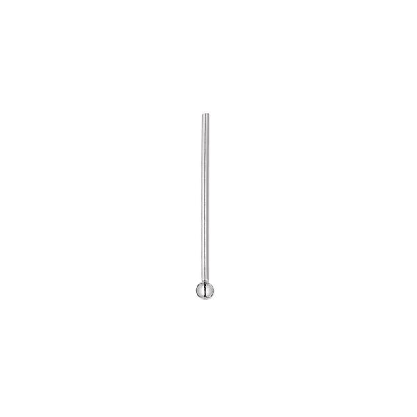 Head pin, sterling silver, 3/4 inch with 2mm ball, 21 gauge. Sold per pkg of 10. image number 0