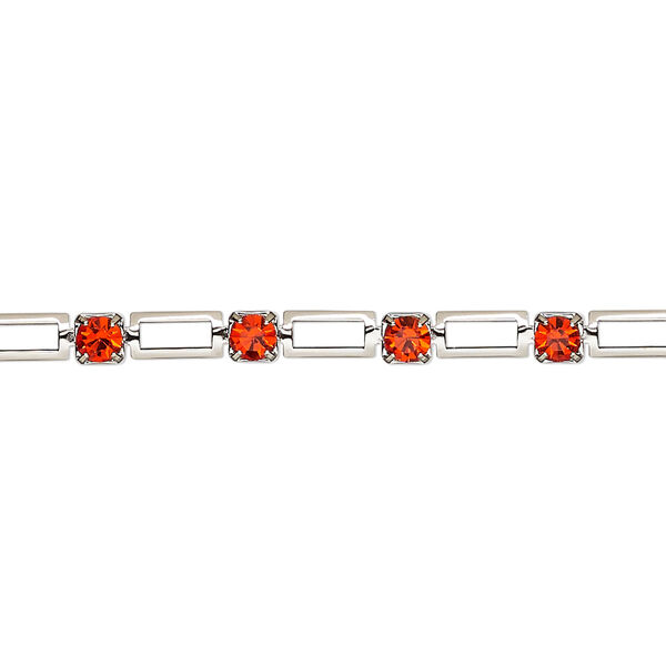 Cupchain, VINTAGE Crystal™, imitation rhodium-plated brass and crystal, hyacinth, 3.4mm open rectangle. Sold per pkg of 1 meter. image number 0