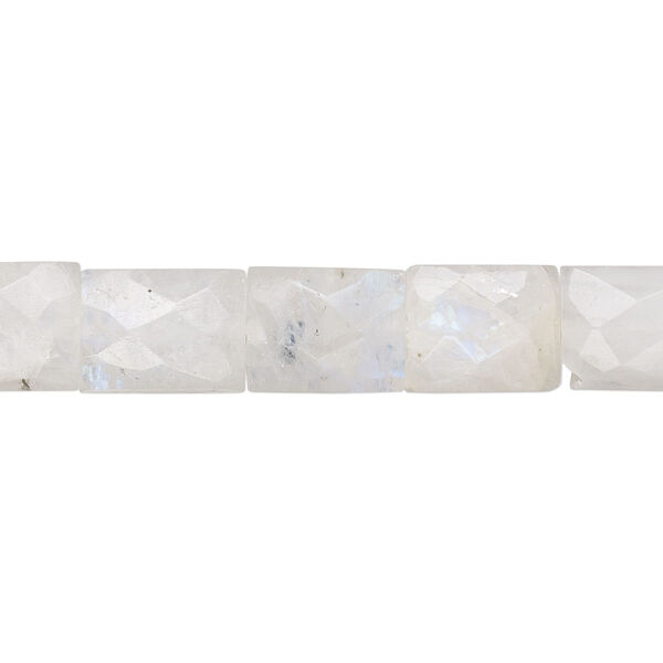 Rainbow moonstone 1pkg1, hand-cut faceted rectangle bead natural 15.5-16 inch 7x7mm-14x11mm image number 0