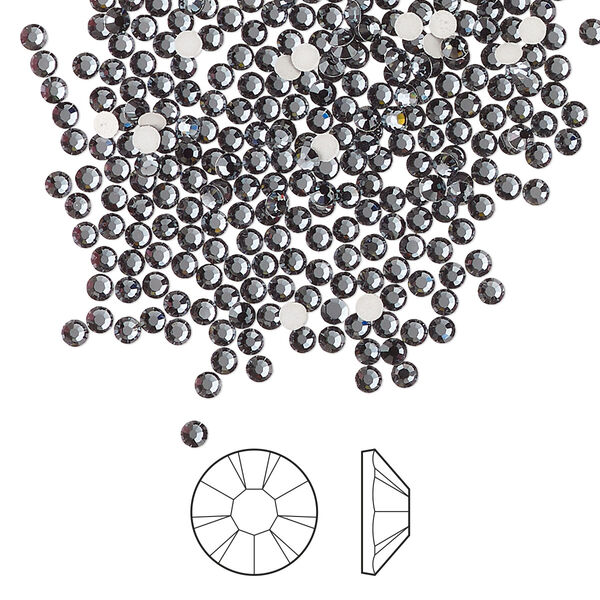 Flat back 144pk light graphite foil back, Preciosa MAXIMA Czech crystal rhinestone 1.9-2.1mm chaton rose round SS6 image number 0