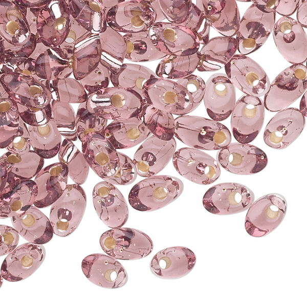 Seed bead, Miyuki, glass, pkg/50g, 7x4mm long magatama, transparent silver-lined purple, (LMA-12). image number 0