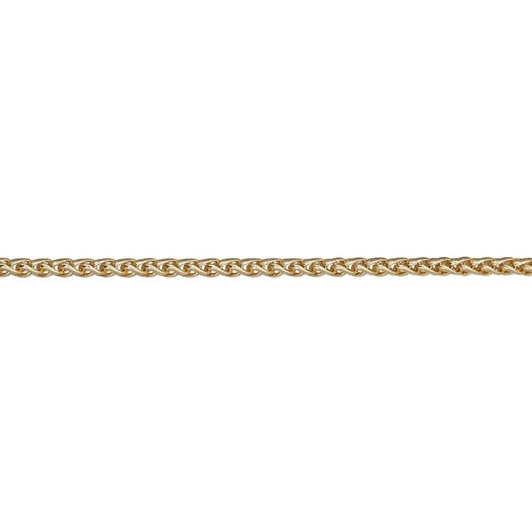 Chain, gold-finished brass, 3.2mm ponytail. Sold per 50-foot spool. image number 0