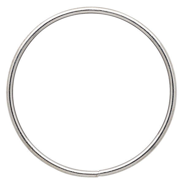 Beading hoop, imitation rhodium-plated steel, 3-inch closed round. Sold per pkg of 4. image number 0