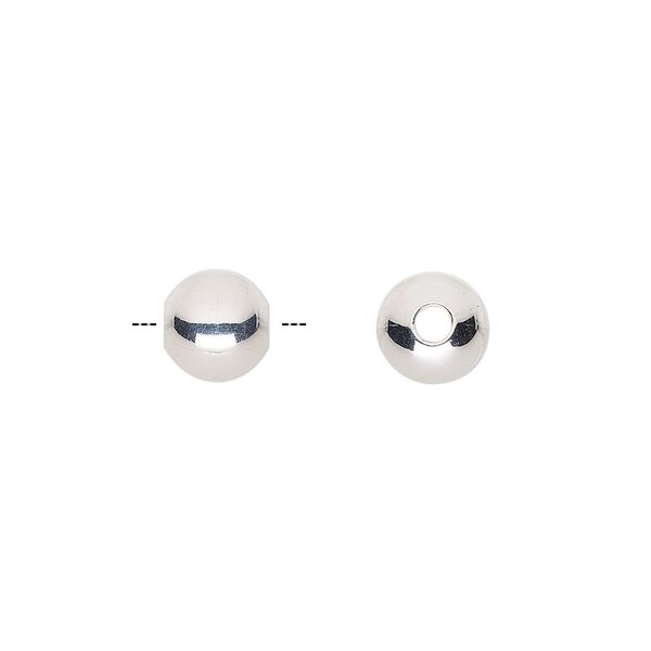 Bead, ultra silver-plated brass, 8mm round. Sold per pkg of 50. image number 0