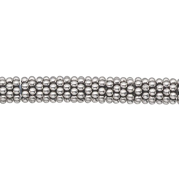 Bead, antiqued sterling silver, 6x2mm rondelle. Sold per 1/4 troy ounce pkg, approximately 20-25 beads. image number 0