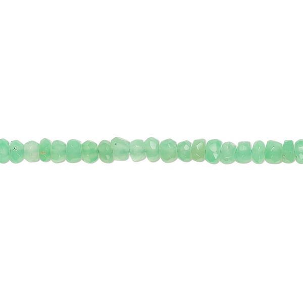 Chrysoprase 1pkg1, hand-cut faceted rondelle bead natural 14 inch 3x2m-4x3mm image number 0