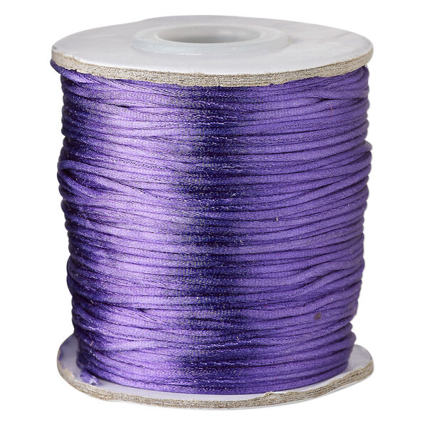 Cord, Satinique™, satin, purple, 1mm mini. Sold per 200-foot spool. image number 0