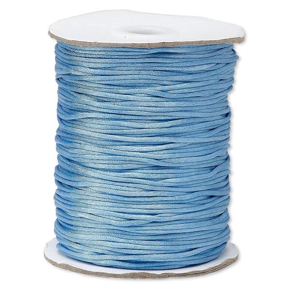 Cord, Satinique™, satin, denim blue, 1.5mm small. Sold per 400-foot spool. image number 0