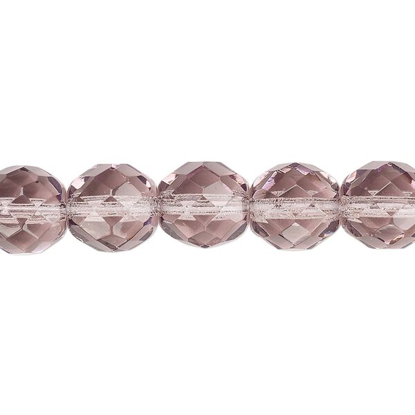 Bead, Czech fire-polished glass, lavender, 10mm faceted round. Sold per pkg of 600 (1/2 mass). image number 0
