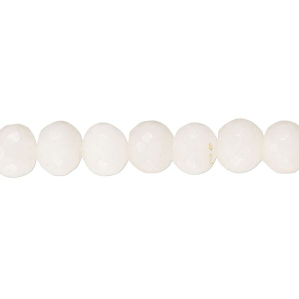 Snow quartz 1pkg1, hand-cut faceted rondelle bead natural 14 inch 7x5mm-8x7mm image number 0