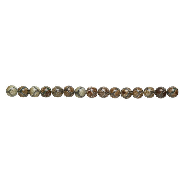 Agate 1pkg1, round bead 8 inch 12mm image number 1