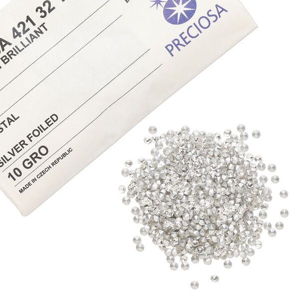 Chaton 1440pk crystal foil back, vintage Preciosa Czech crystal rhinestone 3-3.2mm round SS12 image number 0