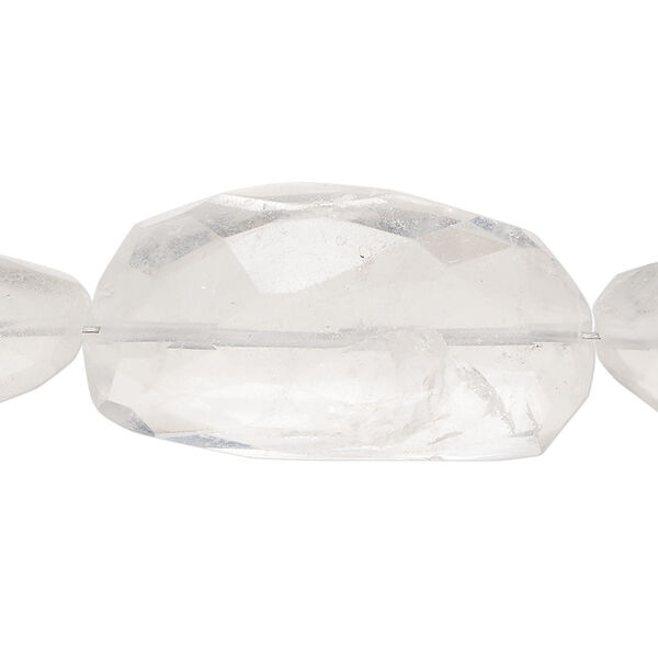 Quartz crystal 1pkg1, hand-faceted nugget bead natural 7 inch large to extra large image number 0