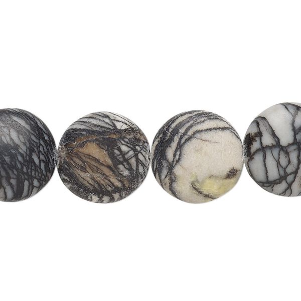 Black silk stone (onyx marble) 1pkg1, matte round bead natural 15.5-16 inch 10mm image number 0
