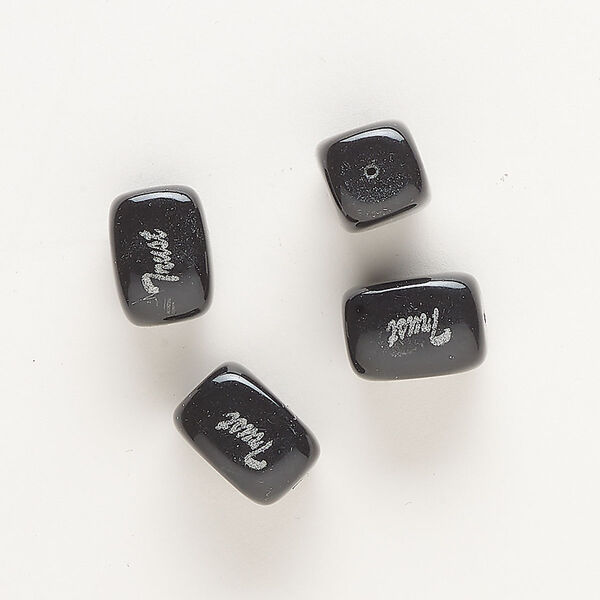 Mountain "jade" 1pkg4, double-sided "Trust" rectangle bead 17x12mm-19x14mm image number 0