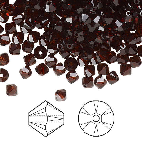 Bead 1440pk smoked amber, Swarovski® 4mm XILION bicone 5328 image number 0