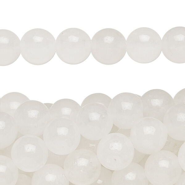 Snow quartz 1pkg10, round bead natural 15.5-16 inch 8mm image number 0