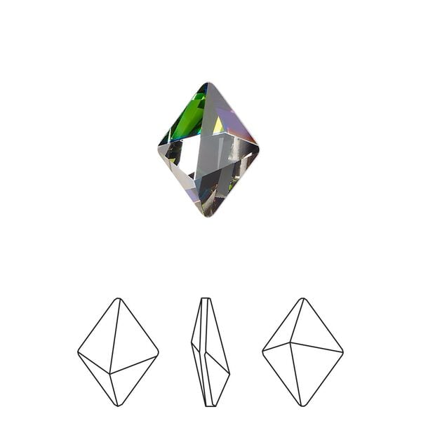 Fancy stone 1pk crystal vitrail medium Z CAL V SI foil back, Crystal Passions® 14x10.5mm tilted spike 4929 image number 0