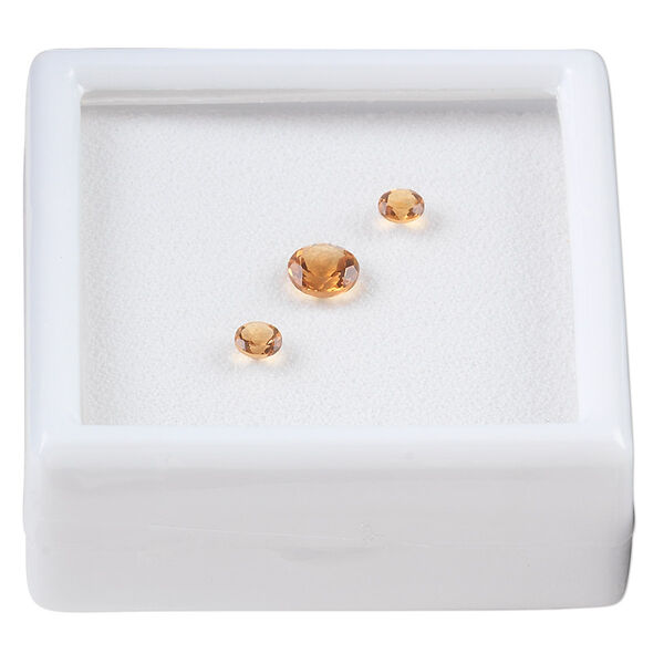 Citrine 1pkg3, hand-cut faceted round gem 4mm / 6mm image number 0