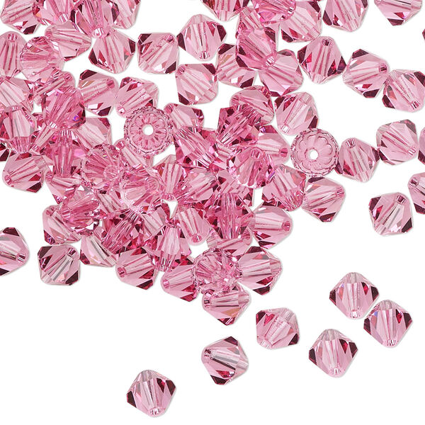Bead 24pk rose, Preciosa Czech crystal 5mm bicone image number 0