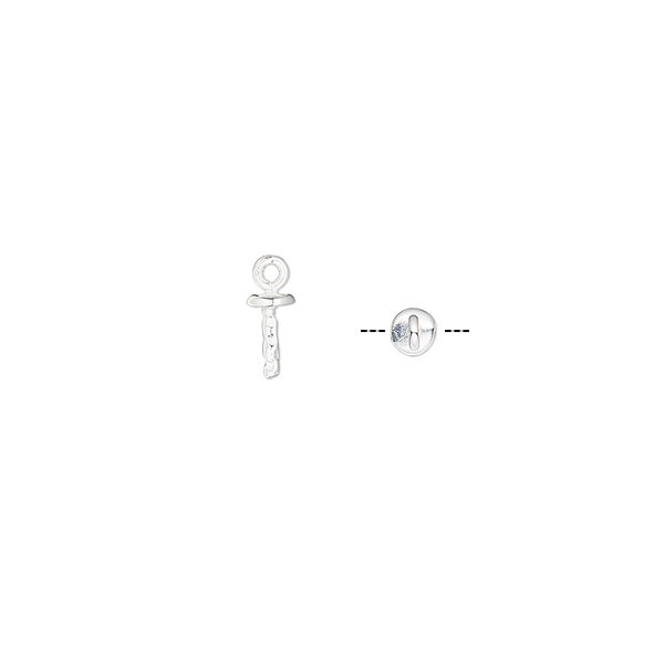 Cup, sterling silver, 6x3mm with 5mm peg. Sold individually. image number 0