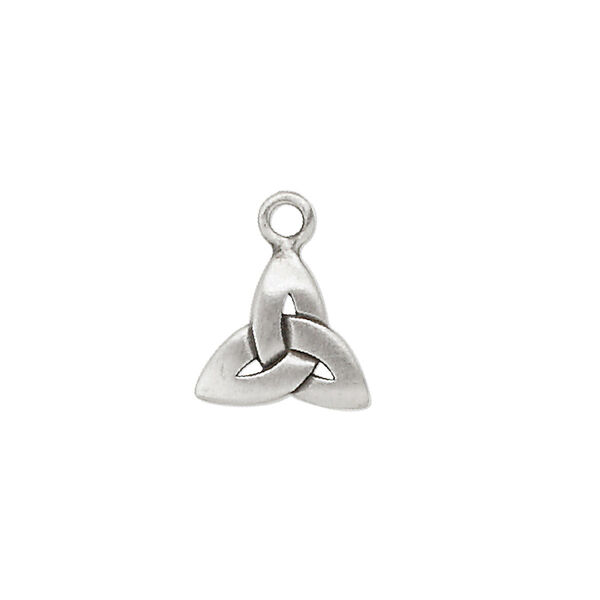 Drop, antiqued "pewter" (zinc-based alloy), 11x11x11mm triangle with Celtic knot. Sold per pkg of 2. image number 0