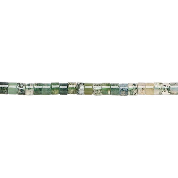 Moss agate 1pkg1, heishi bead natural 15.5-16 inch 3x1.5mm-3x2.5mm image number 0