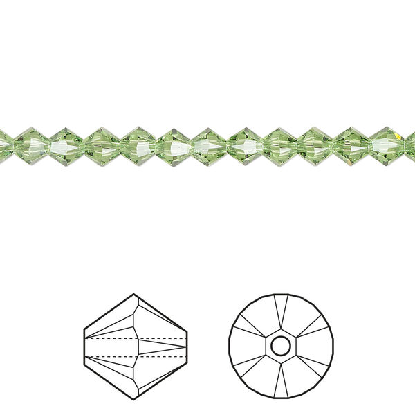 Bead 144pk peridot, Crystal Passions® Regenerated 4mm bicone 5328 image number 0