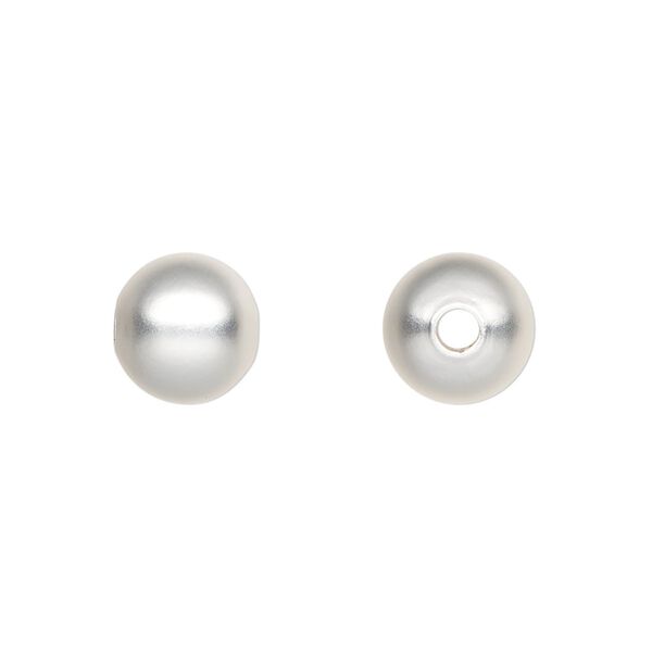 Bead, silver-plated brass with satin finish, 10mm round. Sold per pkg of 100. image number 0