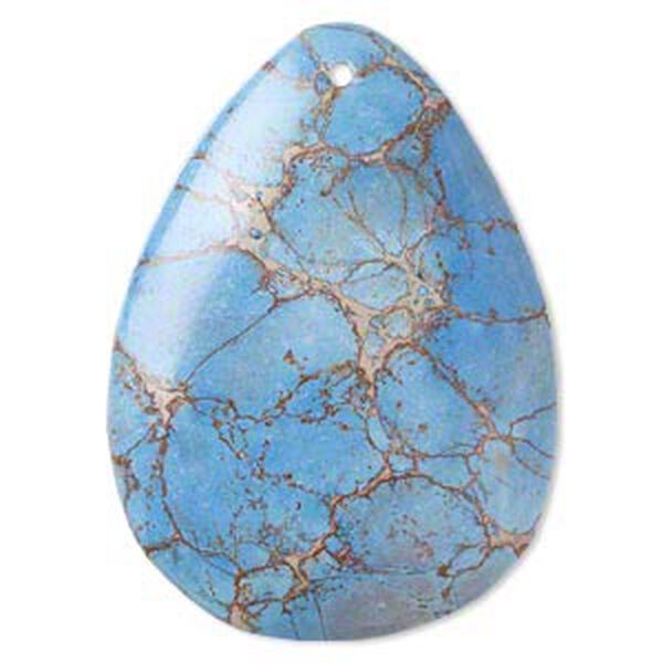 Magnesite 1pkg1, hand-cut flat back teardrop focal 50x37mm image number 0