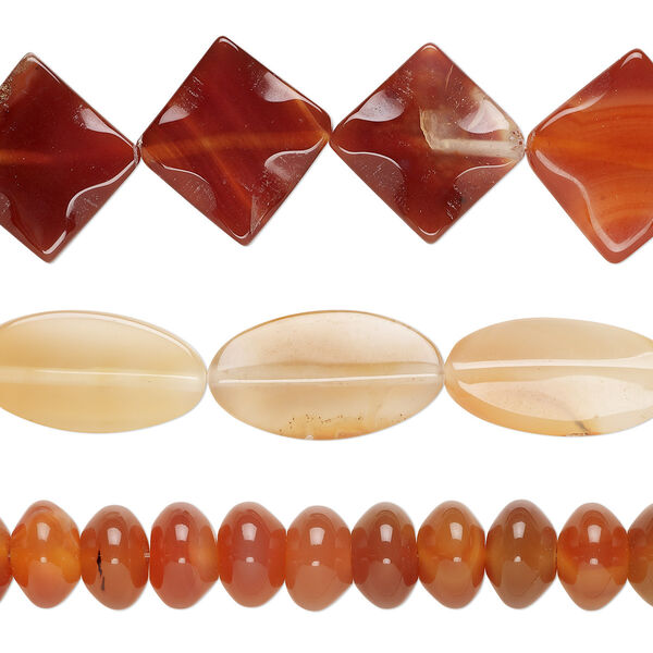 Red agate 1pkg3, mixed shape bead 15 inch mix 16x10mm-37x20mm image number 0
