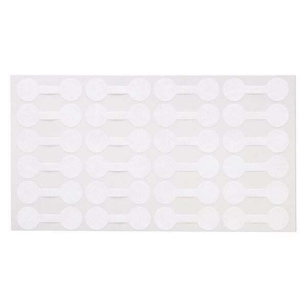Jewelry tag, Rhino Skin DuPont™ Tyvek®, polyethylene, white, 7/16 inches round, 1-3/8 inches overall. Sold per pkg of 1,000. image number 0