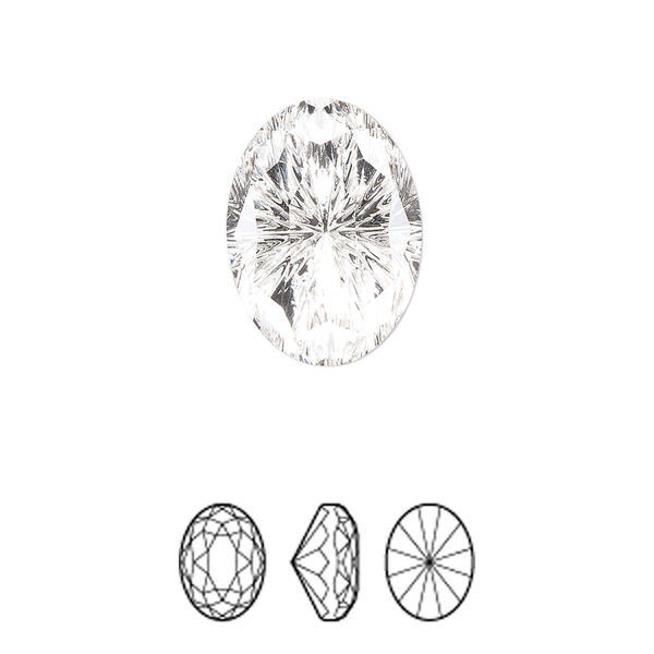 Fancy stone 24pk crystal foil back, Swarovski® 18x13mm magical oval 4160 image number 0