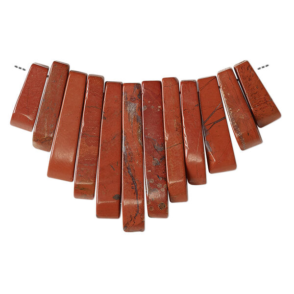Red jasper 1pkg13, fan focal natural B grade, 26x10mm-29x12mm image number 0