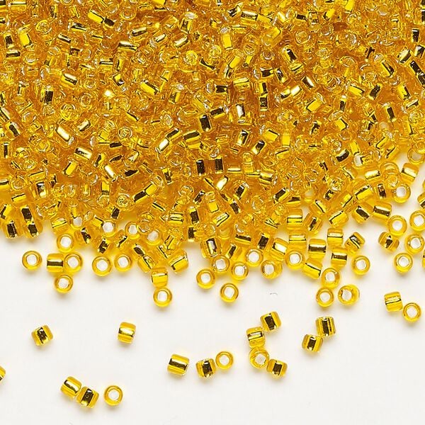 Seed bead, Dyna-Mites™, glass, pkg/1/2kg, #11 round, transparent silver-lined orange, (66:SR 11/0 SR). image number 0