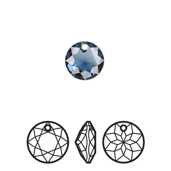 Drop 48pk Montana, Swarovski® 10mm pendant classic cut 6430 image number 0
