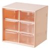 Organizer, plastic, pink and clear, 4-3/4 x 4-5/8 x 3-13/16 inches with (6) removable drawers. Sold individually. image number 1