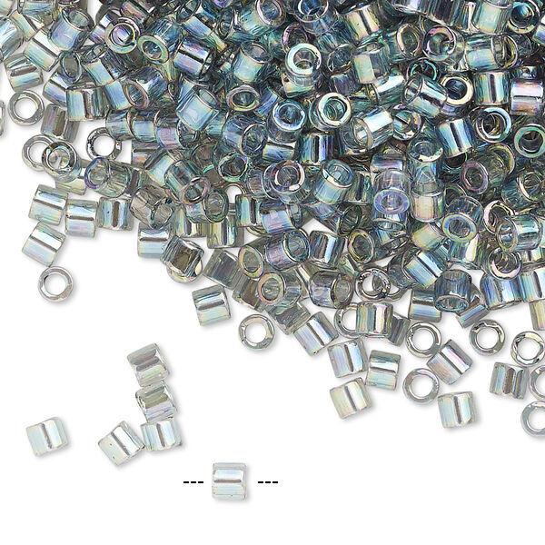Seed bead, Delica®, glass, pkg/250g, #8 round, translucent rainbow gold luster grey (DBL-0107). image number 0