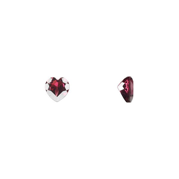 Rhodolite garnet 1pkg1, hand-cut faceted heart gem natural A grade, 6mm image number 0