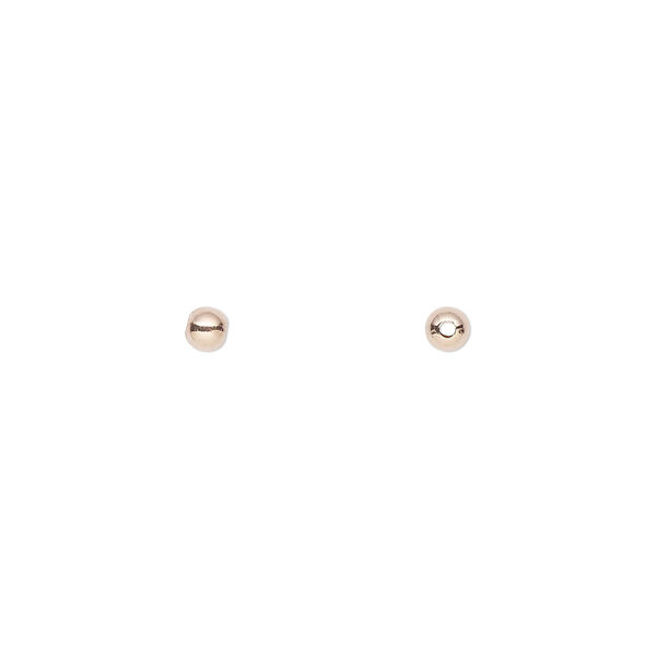 Bead, 14Kt rose gold-filled, 3mm seamless round. Sold per pkg of 20. image number 0