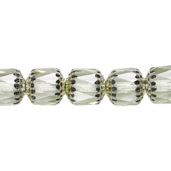 Bead, Czech glass, mint and metallic mint, 10mm round cathedral. Sold per 15-1/2" to 16" strand. image number 0