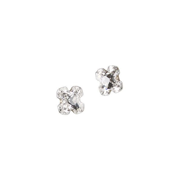 Flat back 1pkg12 crystal clear foil back, Crystal Fire® rhinestone 4x2mm faceted navette 2200 image number 0