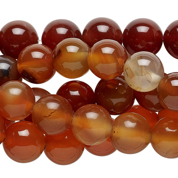 Red agate 1pkg5, round bead 14 inch 10mm image number 0