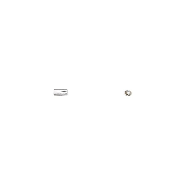Bead, sterling silver, 4x2mm liquid twisted tube. Sold per pkg of 20. image number 0