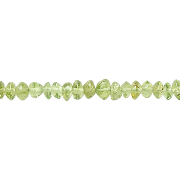 Peridot 1pkg1, hand-cut rondelle bead natural B- grade, 15.5-16 inch 4x2mm-6x3mm image number 0