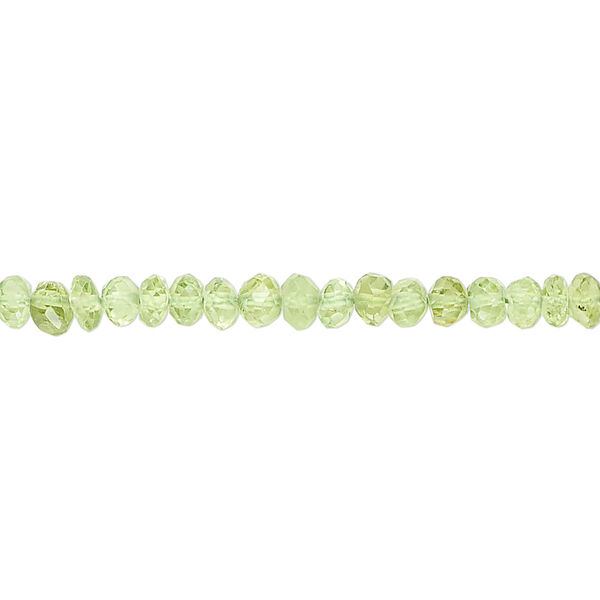 Peridot 1pkg1, faceted rondelle bead natural 15.5-16 inch 4x2mm-5x3mm image number 0