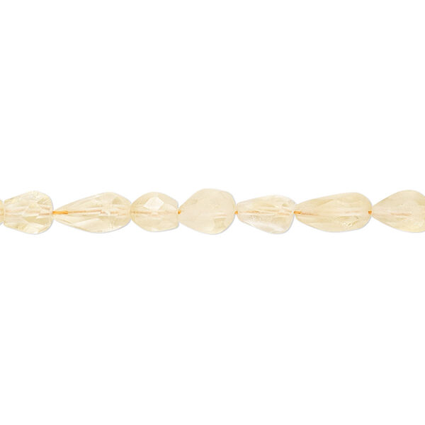 Citrine 1pkg1, hand-cut faceted teardrop bead 8 inch 4x4mm-9x5mm image number 0