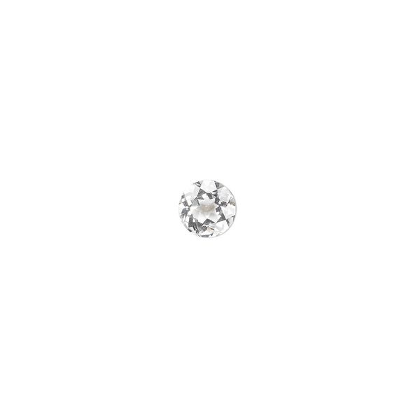 White topaz 1pkg1, hand-cut faceted round gem natural 6mm image number 0