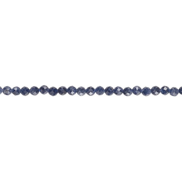 Blue sapphire 1pkg1, faceted semi-round bead 15 inch 2-2.5mm image number 0