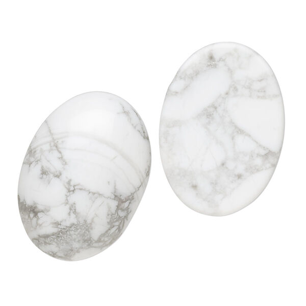 Howlite 1pkg2, calibrated oval cab natural 25x18mm image number 0